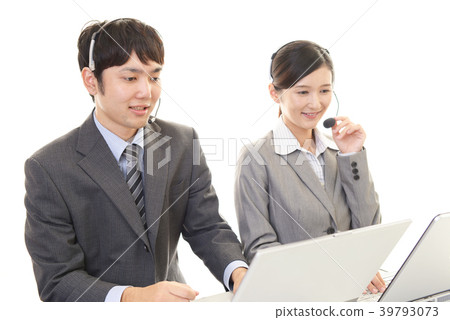 Two smiling face operators Two smiling face operators 39793073