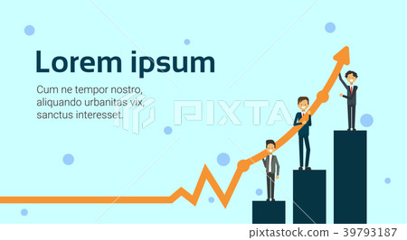 Group Of Business Men Standing On Bars Holding Group Of Business Men Standing On Bars Holding 39793187