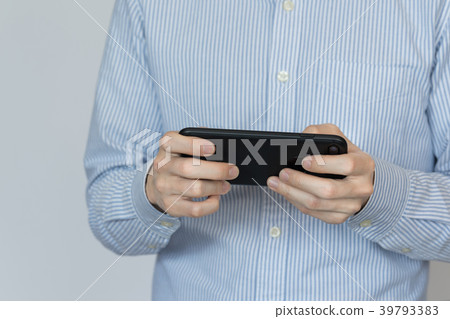Male smartphone white background Male smartphone white background 39793383