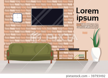 Modern Loft Living Room Interior With Couch, Tv Modern Loft Living Room Interior With Couch, Tv 39793492
