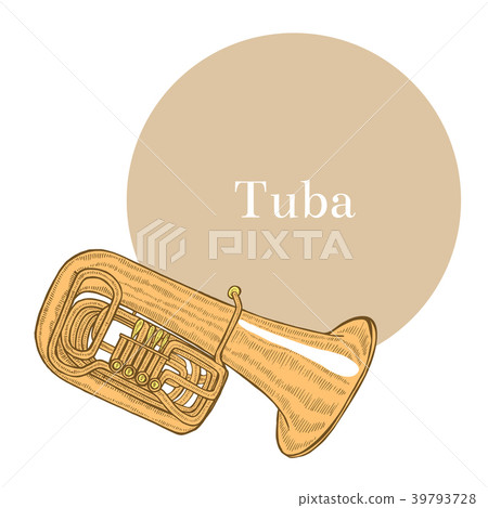 Tuba in Hand-Drawn Style 39793728