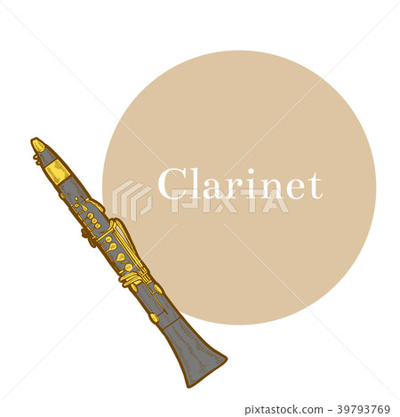 Colored Clarinet in Hand-Drawn Style Colored Clarinet in Hand-Drawn Style 39793769