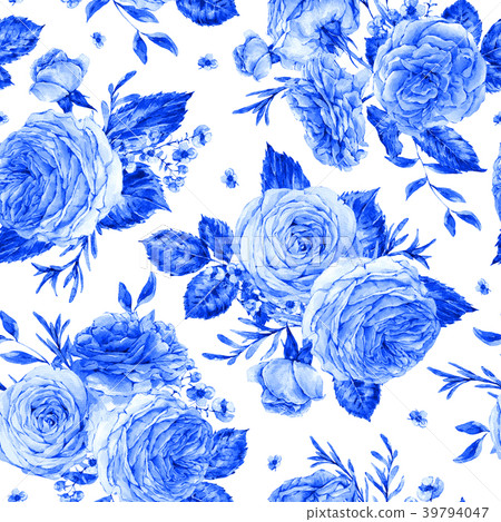 Nature seamless pattern with roses Nature seamless pattern with roses 39794047