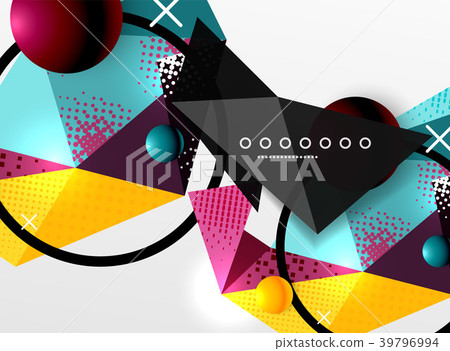 Vector color geometric abstract composition - Stock Illustration ...