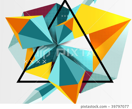 3d polygonal elements abstract background 39797077