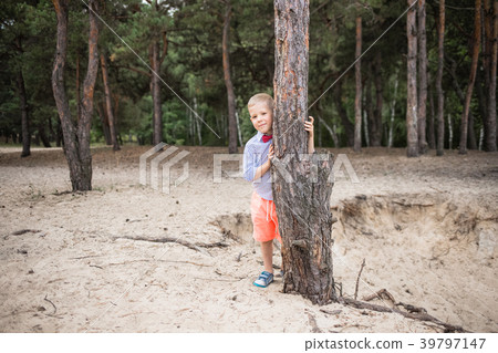Portrait of cute stylish funny little caucasian 39797147