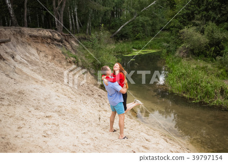 Young healthy white family has fun 39797154