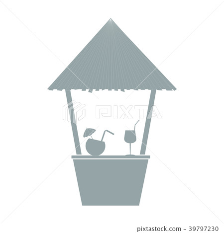 Stylized icon of the bar on the beach with Stylized icon of the bar on the beach with 39797230