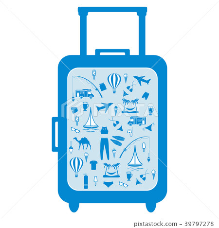 colorful suitcase with different pictures on the colorful suitcase with different pictures on the 39797278
