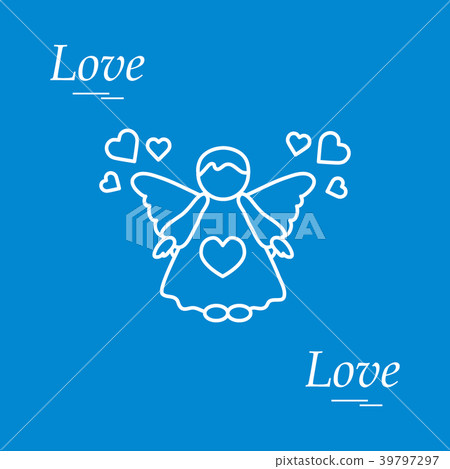 angel and hearts Love symbol. 39797297