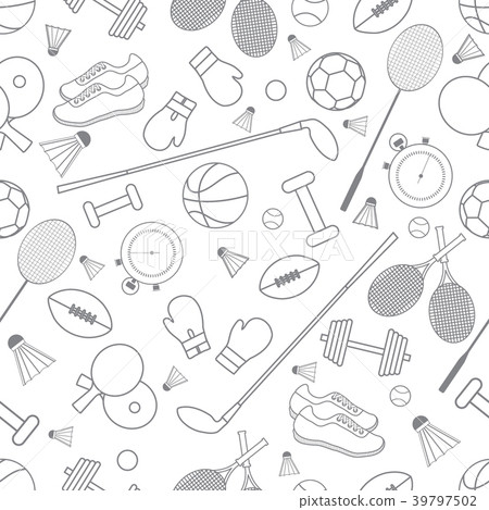 Seamless pattern on the sports theme sports and Seamless pattern on the sports theme sports and 39797502