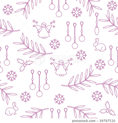Winter seamless pattern with variety new year and 39797510