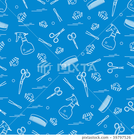 Cute pattern of scissors, combs, hairclip, Cute pattern of scissors, combs, hairclip, 39797526
