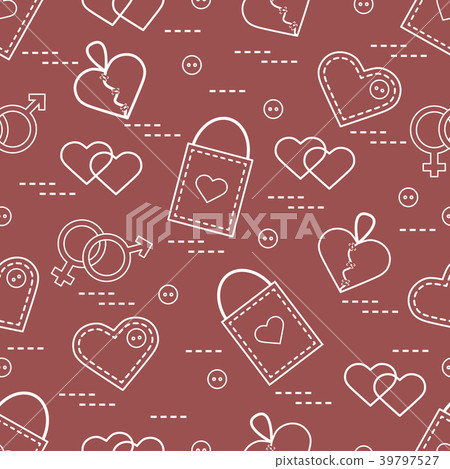 Cute seamless pattern with variety romantic Cute seamless pattern with variety romantic 39797527
