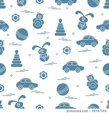 Vector pattern of different toys 39797549