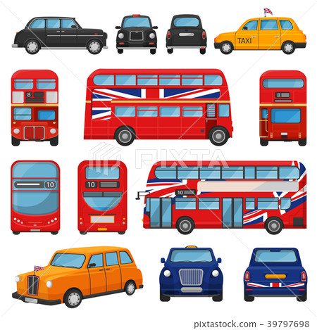 London car vector british cab taxi and uk red bus 39797698