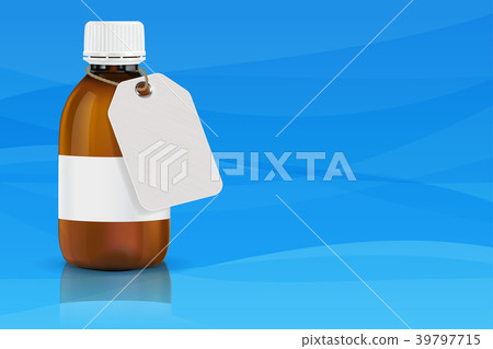 Brown bottle for medical solution. With blank Brown bottle for medical solution. With blank 39797715