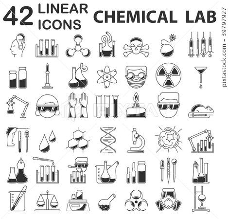 chemistry icons in linear style 39797927