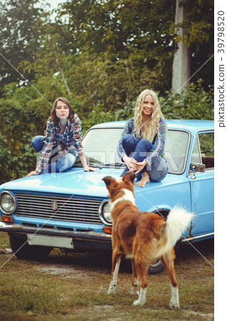 cheerful Attractive two young blonde girl  39798520