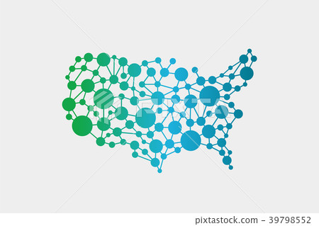 USA United States Network Map. Vector Graphic USA United States Network Map. Vector Graphic 39798552