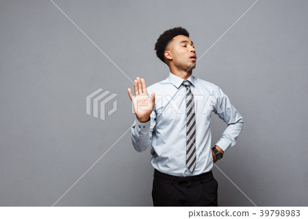 Business concept - portrait of stressed African Business concept - portrait of stressed African 39798983