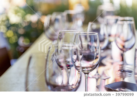 Wineglasses with white and red wine on degustation Wineglasses with white and red wine on degustation 39799099