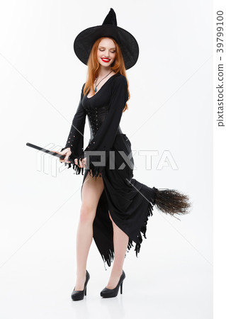 Halloween Witch Concept - Full-length Happy Halloween Witch Concept - Full-length Happy 39799100