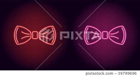 Neon bow tie in red and pink color 39799696