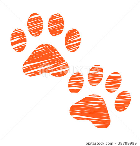 Sketched cat footprints, stylized scratched cat Sketched cat footprints, stylized scratched cat 39799989