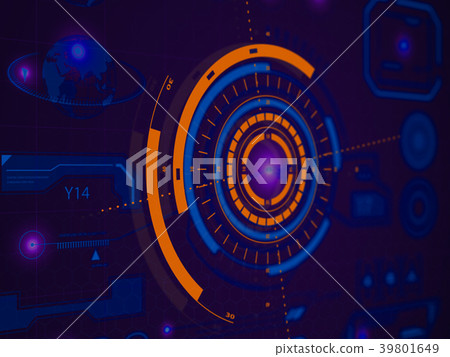 Futuristic user graphic interface on a display 39801649