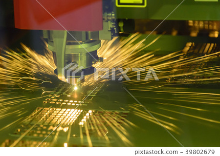 Close-up of the CNC laser cutting machine Close-up of the CNC laser cutting machine 39802679