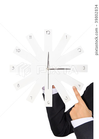 businessperson holding clock 39802834