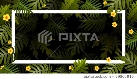 White frame of fresh green season leaves. 39803916