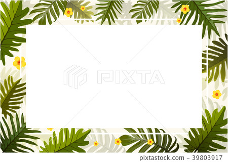 White frame of fresh green season leaves. White frame of fresh green season leaves. 39803917