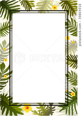 White frame of fresh green season leaves. White frame of fresh green season leaves. 39803918