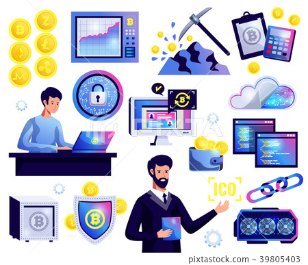 Cryptocurrency Blockchain Set Cryptocurrency Blockchain Set 39805403