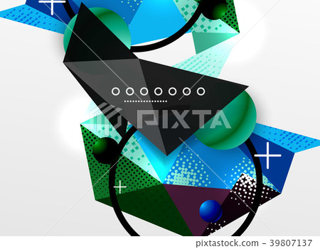 Vector color geometric abstract composition 39807137