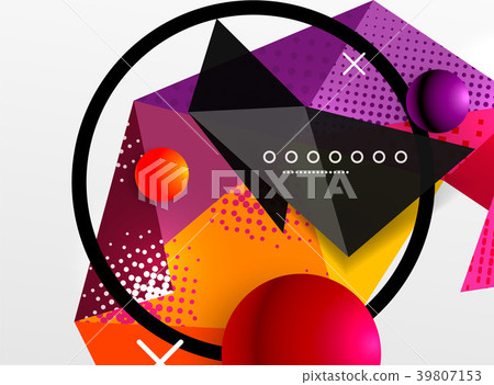 Vector color geometric abstract composition - Stock Illustration ...