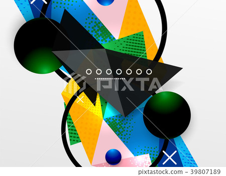 Vector color geometric abstract composition - Stock Illustration ...