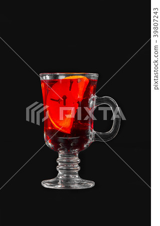Summer cocktail on isolated black background 39807243