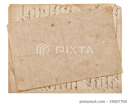 Old paper sheets Aged blank page edges on white Old paper sheets Aged blank page edges on white 39807708