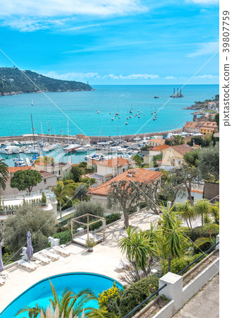 Azure Mediterranean sea blue sky Villefranche Nice 39807759