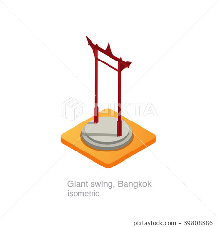 Giant swing of bangkok, thailand isometric icon 3D Giant swing of bangkok, thailand isometric icon 3D 39808386