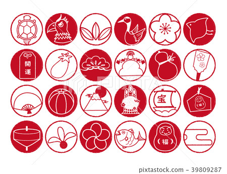 Well-rounded material round frame red and white alignment Well-rounded material round frame red and white alignment 39809287