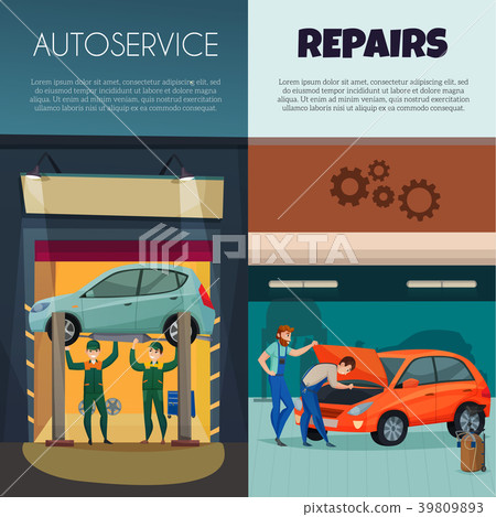 Car Service Vertical Banners Set 39809893