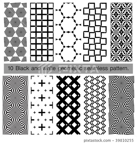 Collection of geometric seamless pattern. - Stock Illustration ...