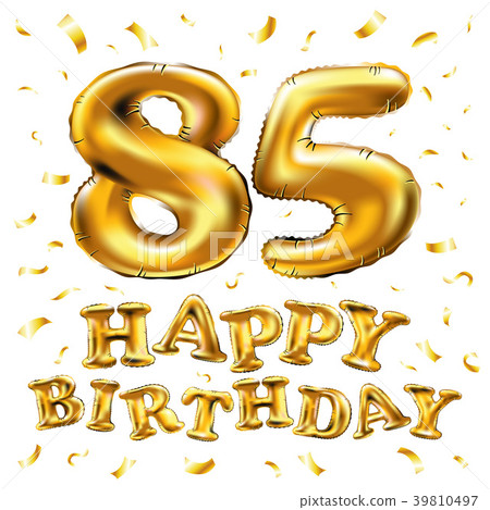 vector happy birthday 85 celebration gold balloons vector happy birthday 85 celebration gold balloons 39810497