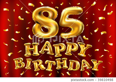 vector happy birthday 85 celebration gold balloons 39810498