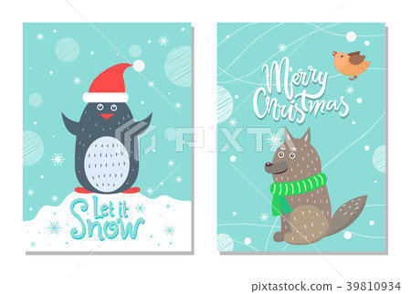 Merry Christmas let it Snow 60s Theme Postcard Merry Christmas let it Snow 60s Theme Postcard 39810934