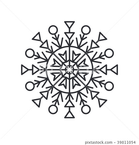 Snowflake Silhouette Colorless Vector Illustration 39811054